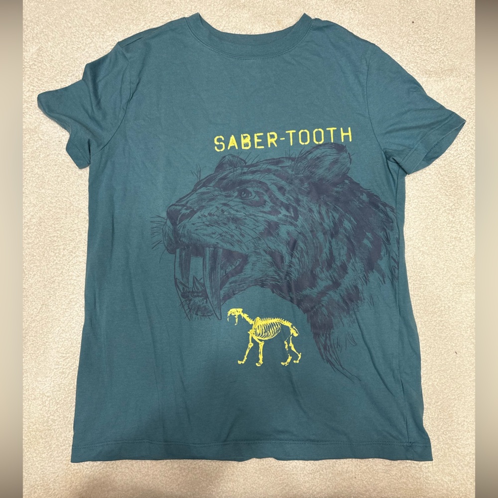 OshKosh B'gosh Teal Saber Tooth Graphic Tee